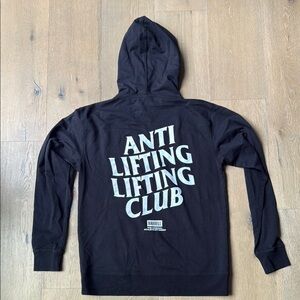 Black Pullover Hoodie with Anti Lifting Lifting Club graphic, size M